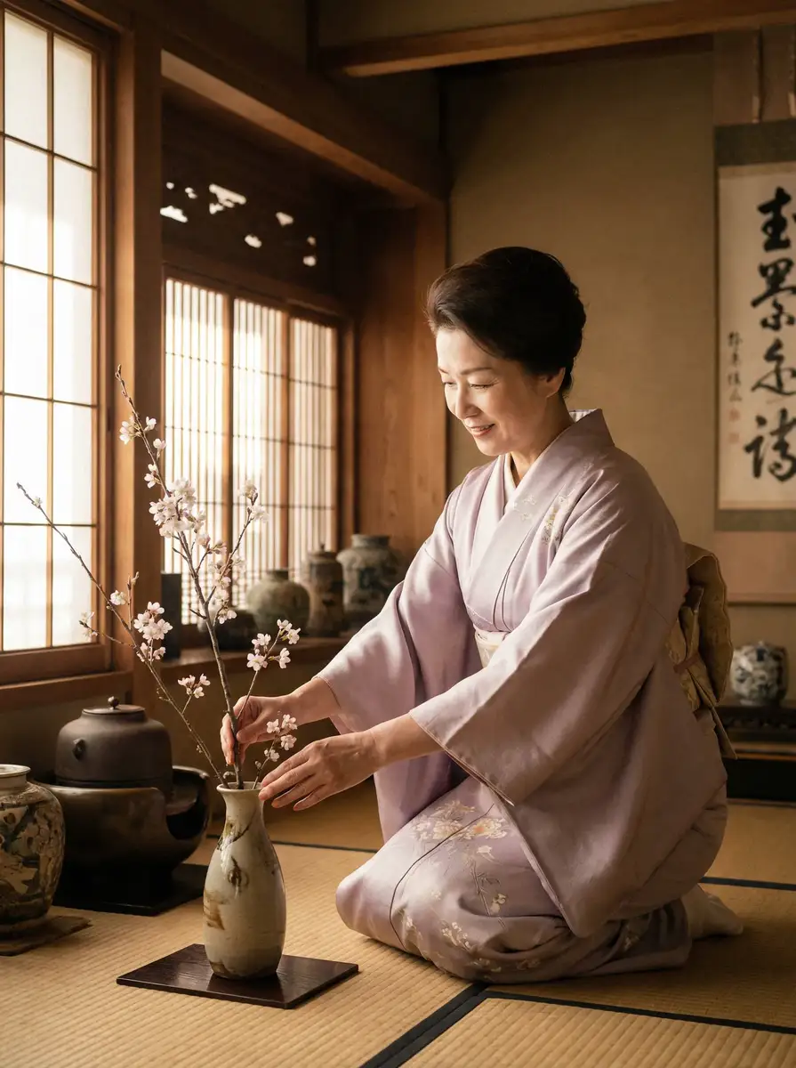 一位优雅的 四虎tv-四虎tv在线高清|每日更新新片免费看入口 在和室中插花